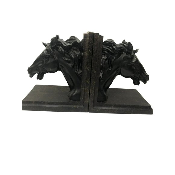 Horse Head Equestrian Bookends Vintage Wild Horses - Picture 3 of 7